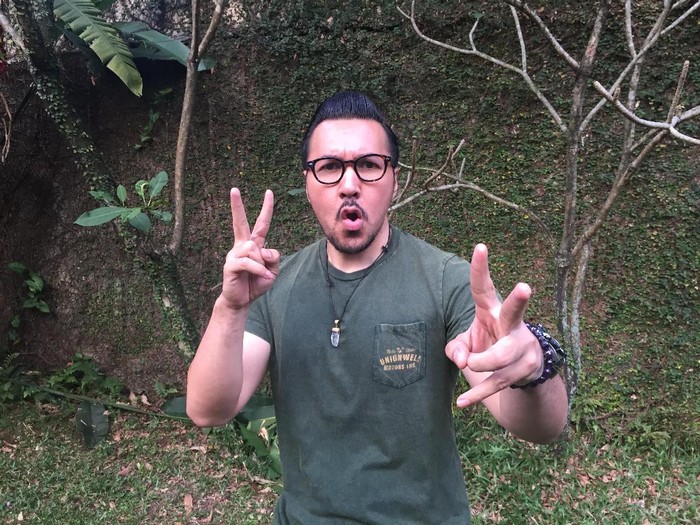 David Bayu di konferensi pers Synchronize Fest, di Pondok Labu, Jakarta Selatan, Kamis (7/9/2017).