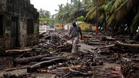 Badai Irma yang termasuk badai kategori berbahaya menghancurkan sejumlah pulau di Karibia. REUTERS/Ricardo Rojas.