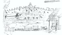 Sketsa proses pemugaran Candi Borobudur. (Istimewa)