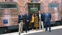 Dubes RI untuk Italia, Esti Andayani saat meresmikan iklan di tram Kota Milan (dok KBRI Roma)