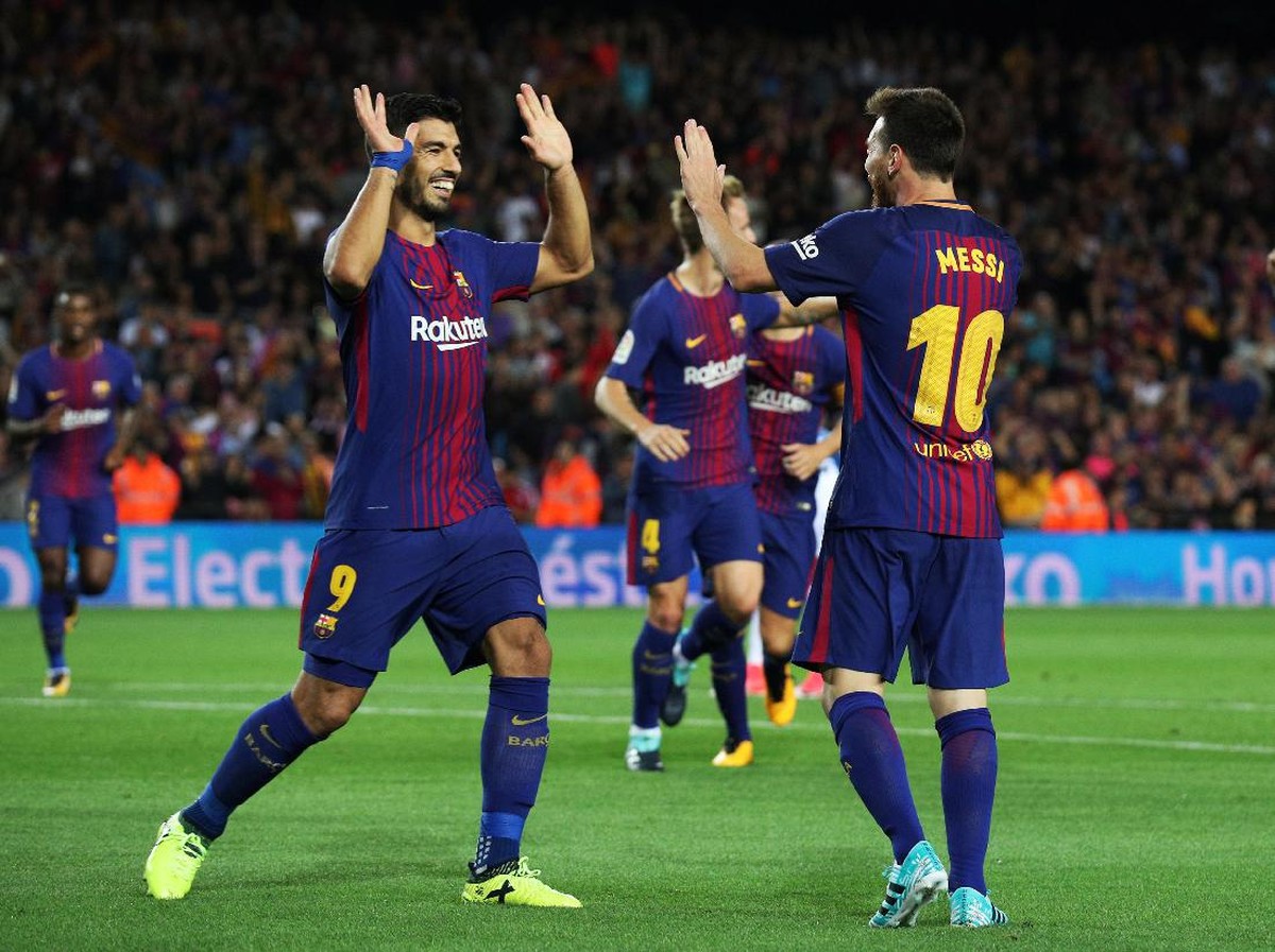 Pemain Barcelona di laga Liga Spanyol (Foto: Albert Gea/Reuters)