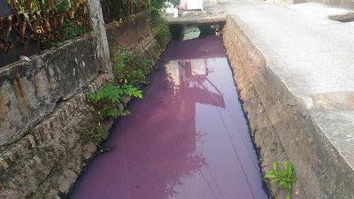 Before-After Air Got di Kebon Jeruk yang Berubah Jadi Ungu Tiap Sore