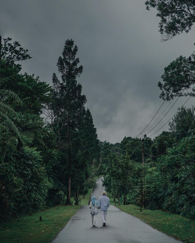 Ada momen di mana Laudya Cynthia Bella dan Engku Emran diabadikan dari jarak jauh saat berjalan bersama sambil bergandengan tangan. Foto: Dok. Instagram @alvasus