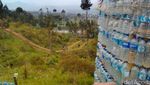 Foto: Sampah Botol Plastik di Gunung Dibikin Gazebo