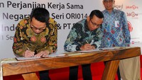 Untuk pembelian ORI dalam jumlah besar yaitu diatas 100 juta akan diberikan program pemasaran yang menarik. Perjanjian Kerjasama Penjualan Obligasi Negara Ritel Seri ORI 014 senilai Rp 20 miliar dilakukan di Jakarta. Foto: dok. Bank DKI