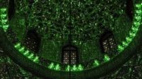 Begini penampakan salah satu sudut kubah di dalam Masjid Shah Cheragh. Istimewa/Boredpanda.
