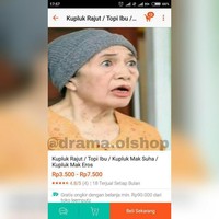 Biasanya online shop menggunakan foto model atau artis muda untuk memasarkan barangnya. Penjual ini antimainstream. Foto: Instagram Drama Olshop