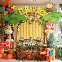Animal Party menjadi tema ulang tahun El Barack. Dekorasi meriah bergambar hewan pun menghiasi area pesta ulang tahun El Barack. Foto: Dok. Instagram