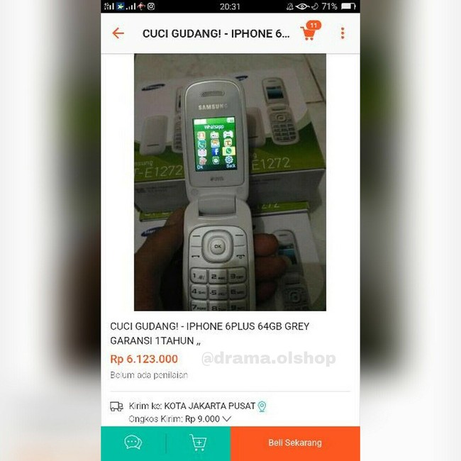 Apa merek ponsel berlogo apel tersebut sudah ganti desain?  Foto: Instagram Drama Olshop