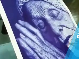 Wow! Cuma Pakai Pulpen Bisa Bikin Lukisan Senyata Ini