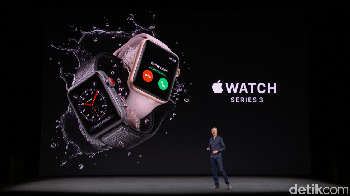 Produk pertama yang diperkenalkan pada hajatan besar Apple kali ini adalah Apple Watch, tepatnya Apple Watch Series 3.