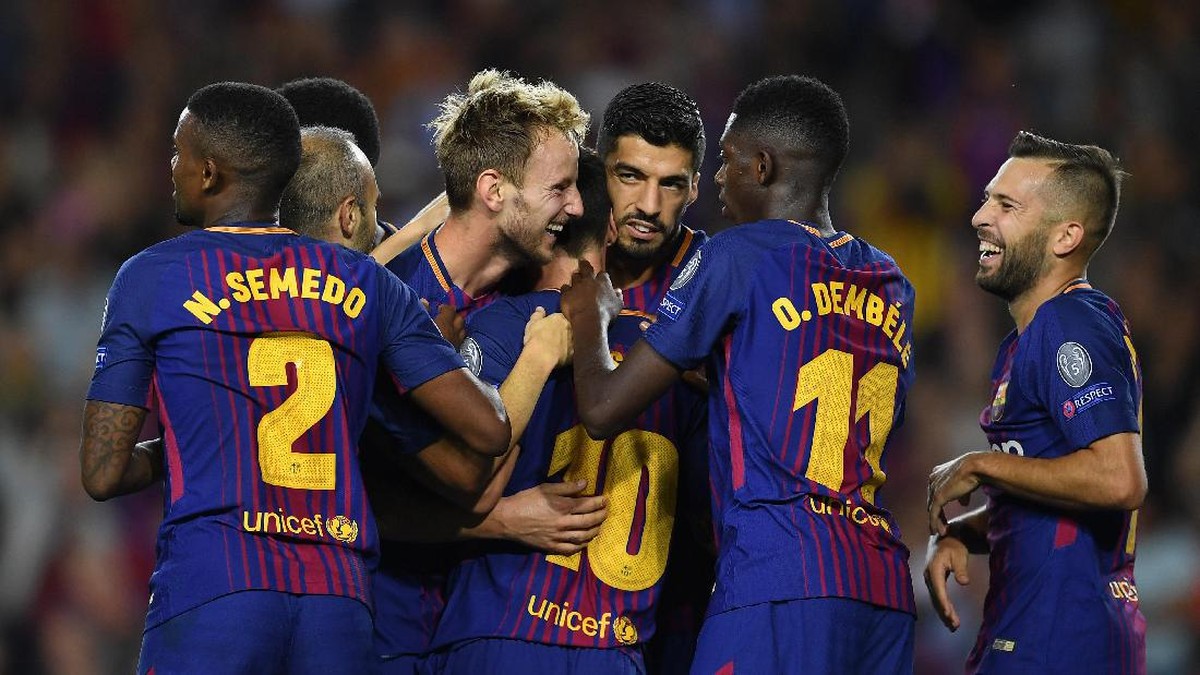 Pemain Barcelona. (Foto: David Ramos/Getty Images)