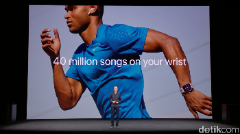 Apple Watch Series 3 ini juga terhubung dengan Apple Music.