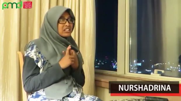 Nursadrina saat bercerita pengalamannya dalam video BNPT.