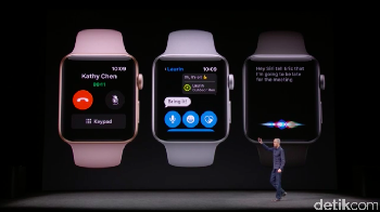 Bahkan Siri di dalam Apple Watch baru ini bisa berbicara layaknya di iPhone. 