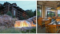 Artist Point, Wilderness Lodge, Disney World. Restoran ini dilengkapi dengan air terjun yang canrik dengan dekorasi yang terinspirasi dari Pacific Northwest wildness. menuanya steak dan seafood yang segar. Foto: Istimewa