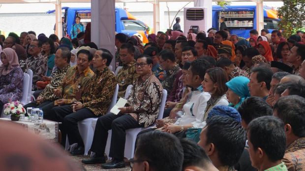 Presiden Joko Widodo mengatakan pembangunan Gedung Perpustakaan Nasional itu digagas Presiden Sukarno 65 tahun silam.
