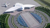 Ini dia penampakan Bandara di Turkmenistan dengan arsitektur berbentuk seperti burung elang. Istimewa/Polimeks/Boredpanda.