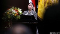 Menko PMK Puan Maharani memberi sambutan hangat terkait peresmian museum Indonesia Museum of Health and Medicine (iMuseum) yang terbuka untuk umum.
