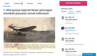 Netizen Antusias Patungan Pesawat untuk Indonesia 