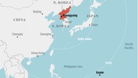Rudal tersebut berhasil mengudara sejauh 3.700 kilometer selama 19 menit. Jangkauan itu disebut para pengamat cukup jauh untuk mencapai Guam, wilayah Amerika Serikat (AS) di Pasifik. Foto: Dok. The Guardian