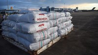 Pesawat lainnya membawa bantuan kemanusiaan berupa beras sebanyak 10 ton.