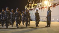Suasana jelang pelepasan KRI Bima Suci ke Indonesia.