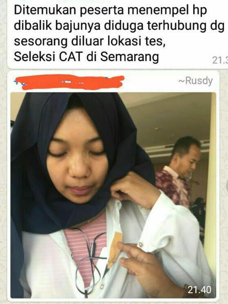 Viral Wanita Selundupkan Ponsel di dalam Baju  Saat Ujian CPNS