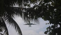 Karena jaraknya yang tidak jauh dari Bandara Changi, maka tidak heran jika banyak pesawat terbang di atas langit dengan jarak dekat. Keren! (Instagram/jamjam2324)