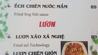 Di restoran ini ada teknologi kodok serai dan teknologi belut goreng. Hebat ya!