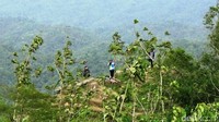 Foto: Bukit ini ada di gugusan perbukitan Menoreh. Semilir angin dan ranting-ranting pepohonan yang ikut menari, semakin menambah sejuknya suasana meski terik matahari tak terpayungi (Rinto Heksantoro/detikTravel)