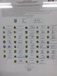 Penandatanganan pakta integritas pengendalian gratifikasi kepala daerah se-Jatim