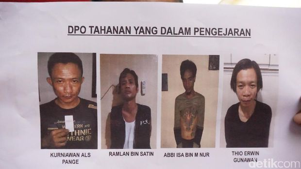 Penampakan 4 tahanan kabur dari Polres Jakbar