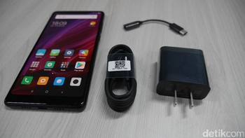 Dalam kotak penjualannya ada charger, kabel USB-C, converter USB-C ke jack audio. Foto: detikINET/Anggoro Suryo Jati