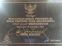 Tandatangan Jokowi di Barkondes Wringinputih (Dok. Pertamina)