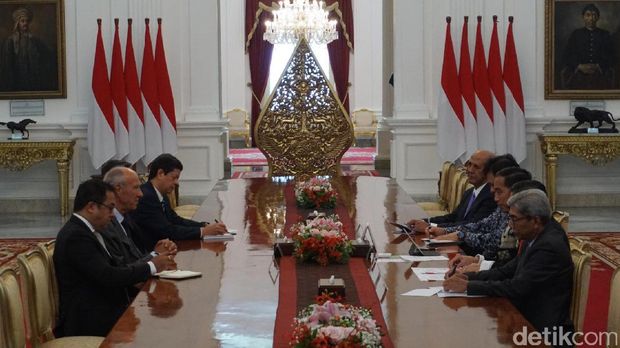 Delegasi World Intellectual Property Organization (WIPO) menemui Presiden Jokowi di Istana.