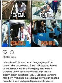 Disebut Tiru Jokowi Naik Bajaj, Ini Penjelasan Ridwan Kamil