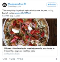 Bagel spice pizza.