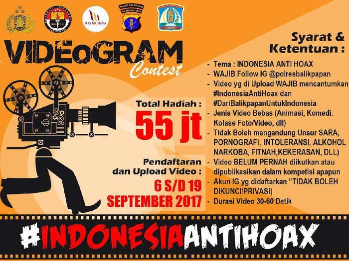 Lawan Hoax, Polres Balikpapan Gelar Lomba Videogram Antihoax