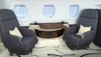 Pesawat jet ini merupakan pesawat tercepat di kelasnya. Ada sofa-sofa yang nyaman di setiap sisinya (dok. Embraer)