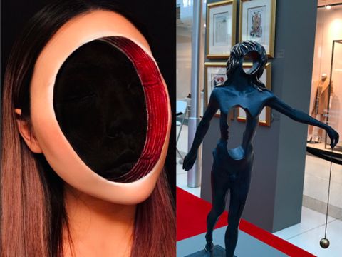 Trik Makeup Mengerikan, Wanita Ini Jadi Tak Punya Wajah 