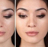 Foto kiri: memakai eye shadow seharga US$ 10, eyeliner seharga US$ 7,50 dan maskara seharga: US$ 9. Sedangkan foto kanan: memakai eye shadow seharga US$ 46, eyeliner US$ 32 dan maskara US$. Menurut percobaan ini, tidak ada perbedaan berarti dari ketiga jenis produk tersebut meski harganya berbeda jauh. Foto: Dok. Bright Side