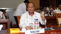 Teddy Lhaksmana menghadiri rapat kerja di Komisi I DPR, Rabu (20/9/2017).