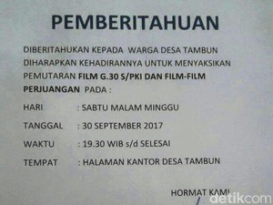 Ramai Surat Kades Tambun Ajak Nobar Film G30S, Ini Penjelasannya