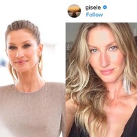 Supermodel Internasional Gisele Bundchen terlihat lebih cantik natural dan terlihat lebih muda tanpa menggunakan makeup. Jika diperhatikan wajahnya pun hampir terlihat sama saat menggunakan makeup maupun tidak menggunakan makeup. Foto: Dok. Getty Images, Instagram