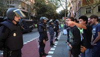 Jove ditangkap di kantornya yang berada di tengah kota Barcelona, Rabu (21/9/2017) malam waktu setempat./Foto: Reuters