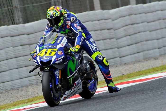 The Italian rider, Valentino Rossi, of Movistar Yamaha team, in action during the MotoGP Free Practice 3, GP Monster Energy  of Catalonia, June 4, 2016 in Barcelona, Spain. (Photo by Joan Cros/NurPhoto via Getty Images)