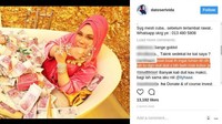 Oleh netizen Malaysia sendiri, Dato Seri Vida dihujat habis-habisan. Gara-gara kerap mengunggah fotonya kala mandi tumpukan uang itu, Dato Seri Vida menerima banyak cibiran. Salah satunya komentar yang diblok satu ini mengingatkannya harta tak dibawa mati.  Foto: Instagram @datoserivida
