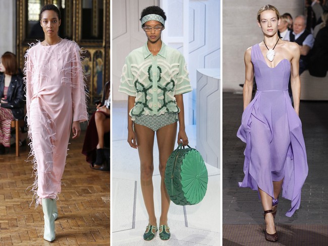 Sama halnya dengan di New York, warna pastel misalnya pink blush dan lanvender juga jadi hot item di London. Disahkan oleh dua kota mode terbesar dunia, rasanya kini Anda sudah bisa mulai menginvestasikan baju-baju warna pastel dalam koleksi Anda. Foto: dok. Vogue