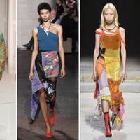 Fashion Kota London biasanya memang lebih playful dan eklektik dibanding New York. Untuk 2018, tren yang diprediksi akan besar adalah busana yang menggabungkan beberapa panel bahan berbeda bersama, atau disebut juga patchwork. Foto: dok. Vogue